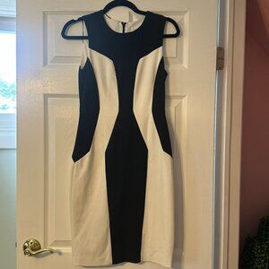 Calvin Klein Sheath Dress - Black and White Colorblock